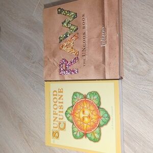 Sunfood Cuisine and RAW the UNcook book set. Vegan recipes.